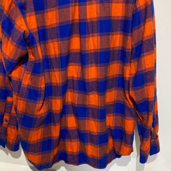 Columbia Men's Orange Blue Plaid CLG Flare Gun Flannel Button-Up Shirt Size 2XL - Picture 10 of 11